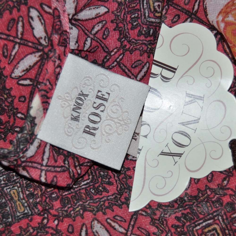 New KNOX ROSE Coral Bell Sleeve Peasant Top NWT F9 - Picture 6 of 8